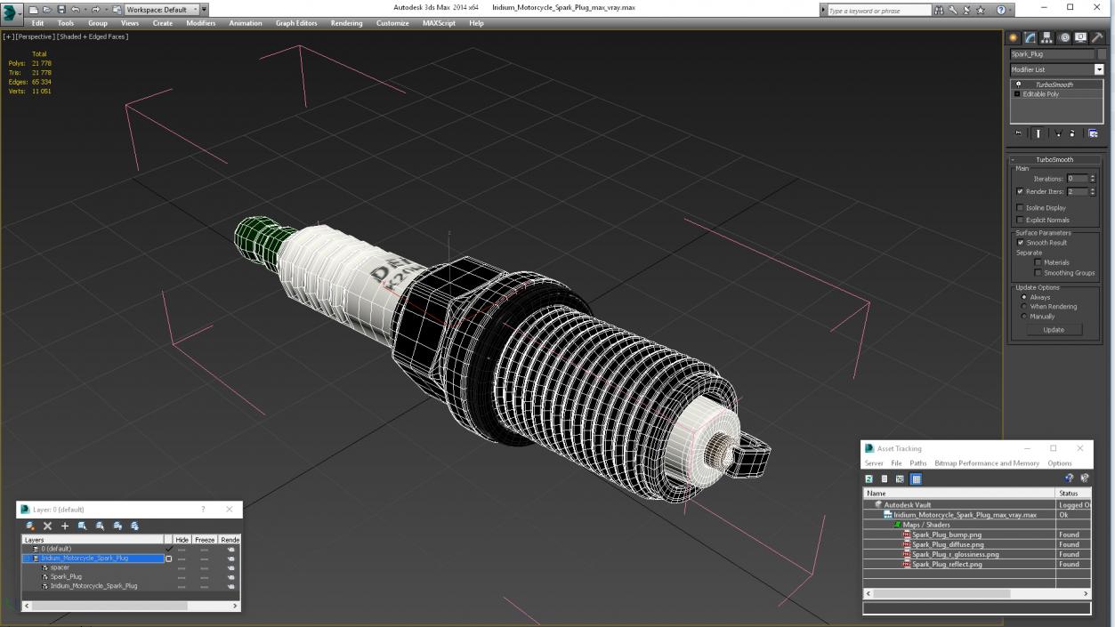 Iridium Motorcycle Spark Plug 3D model