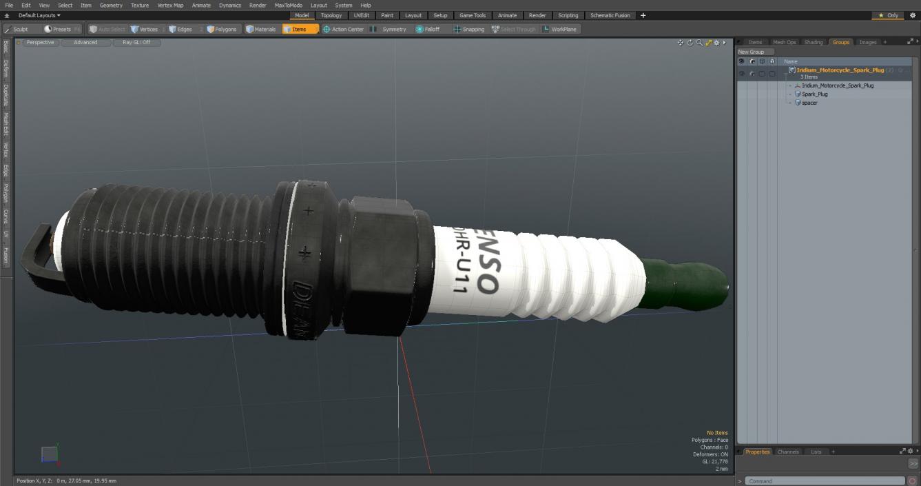 Iridium Motorcycle Spark Plug 3D model