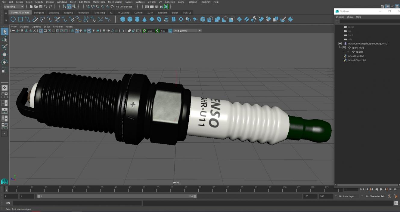 Iridium Motorcycle Spark Plug 3D model