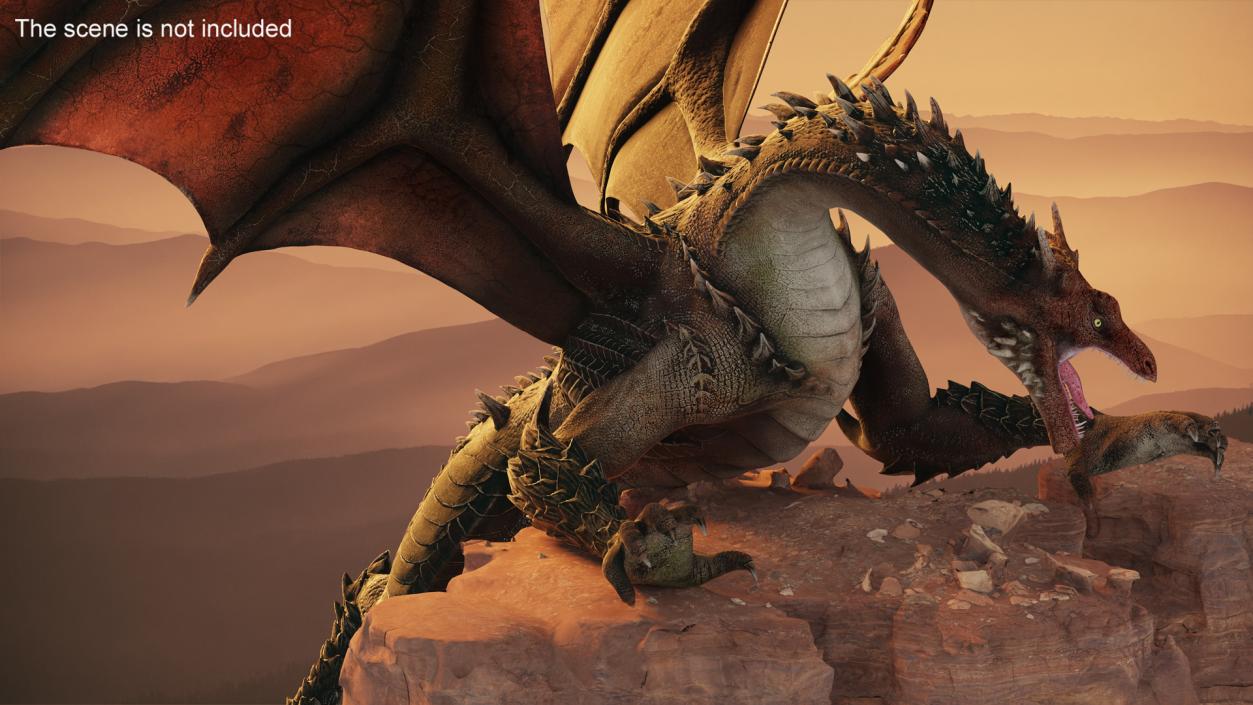 Fantasy Dragon Creature Rigged for Cinema 4D 3D model