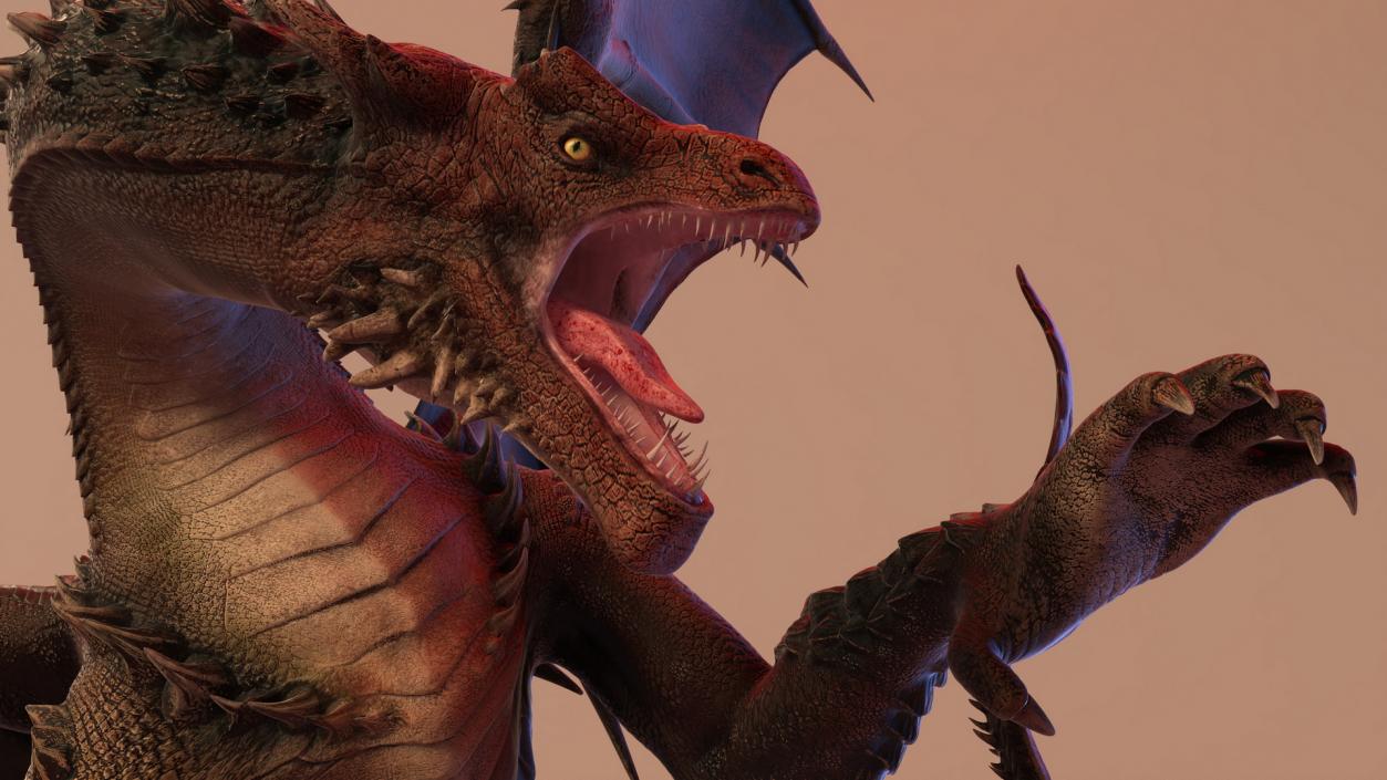 Fantasy Dragon Creature Rigged for Cinema 4D 3D model