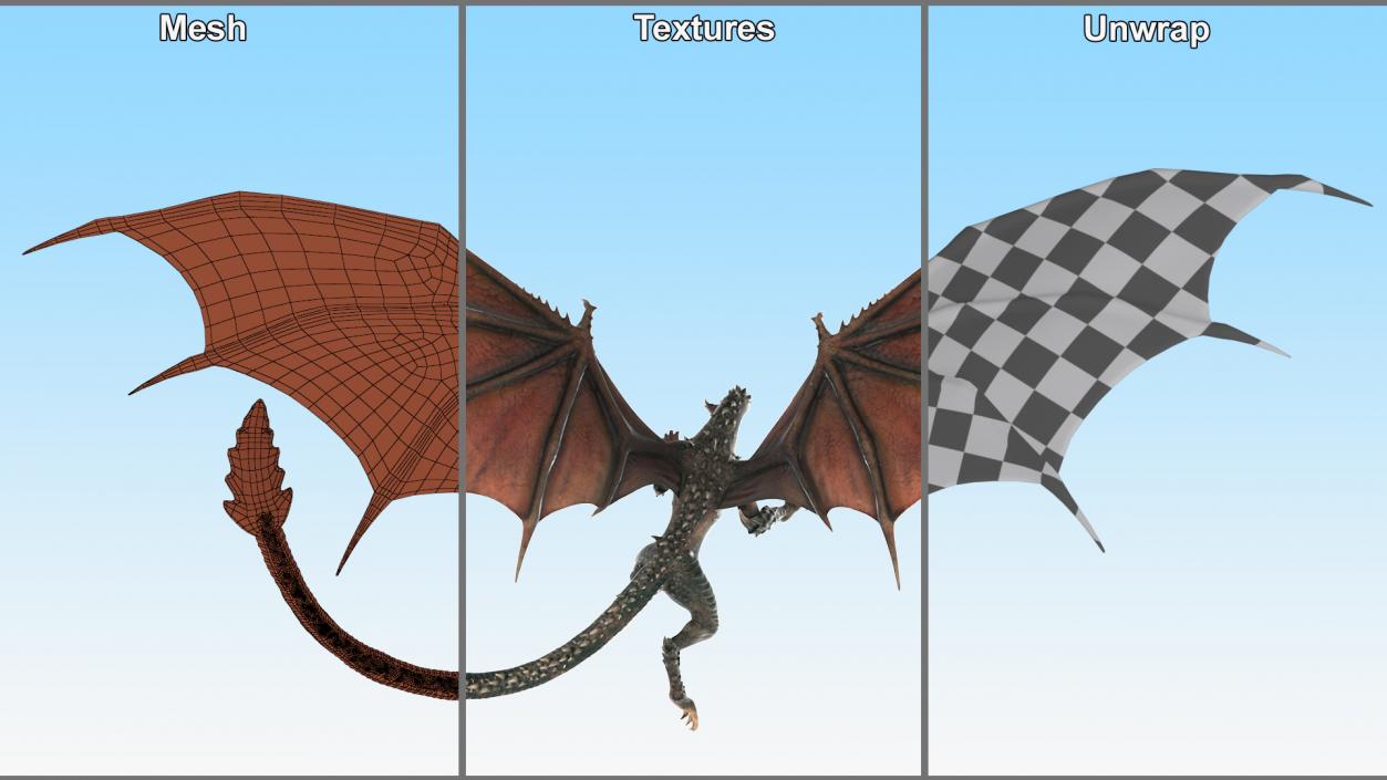 Fantasy Dragon Creature Rigged for Cinema 4D 3D model