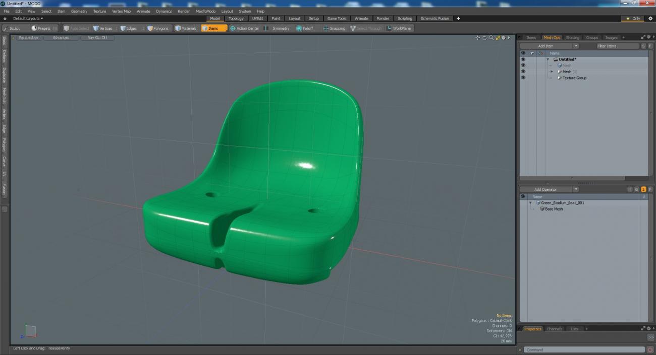 3D Green Stadium Seat model