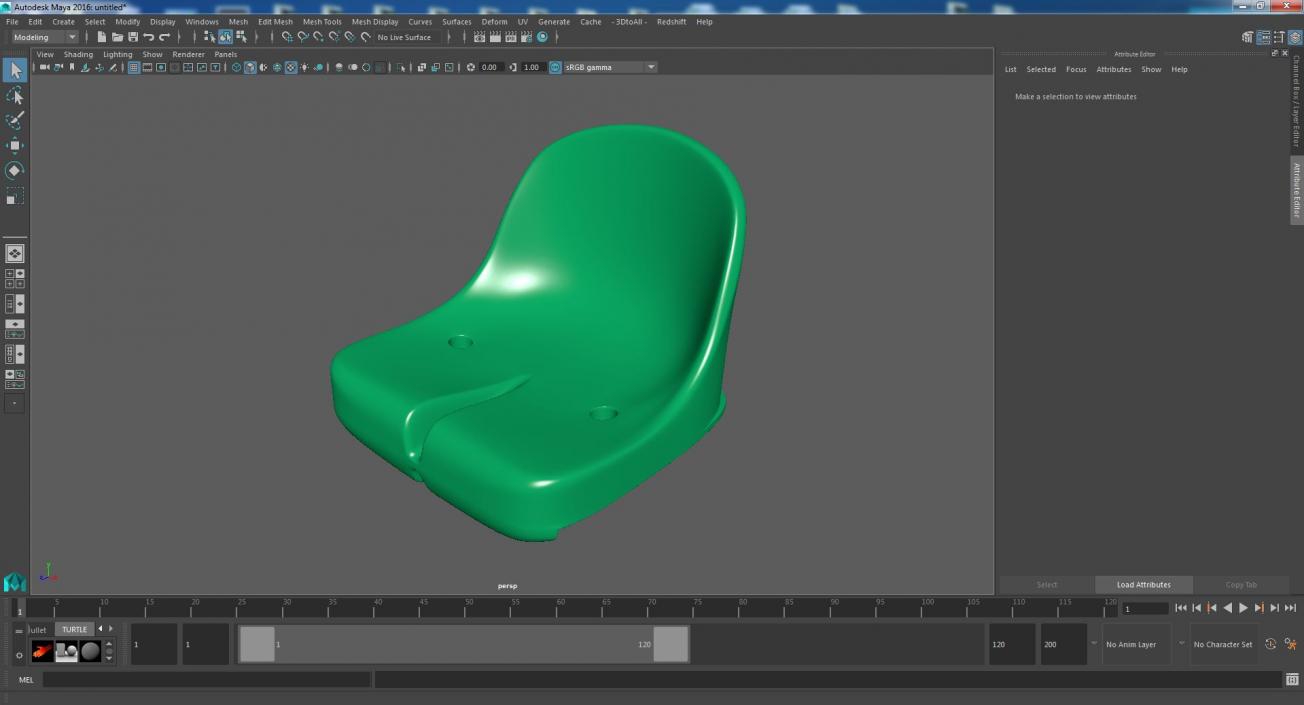 3D Green Stadium Seat model