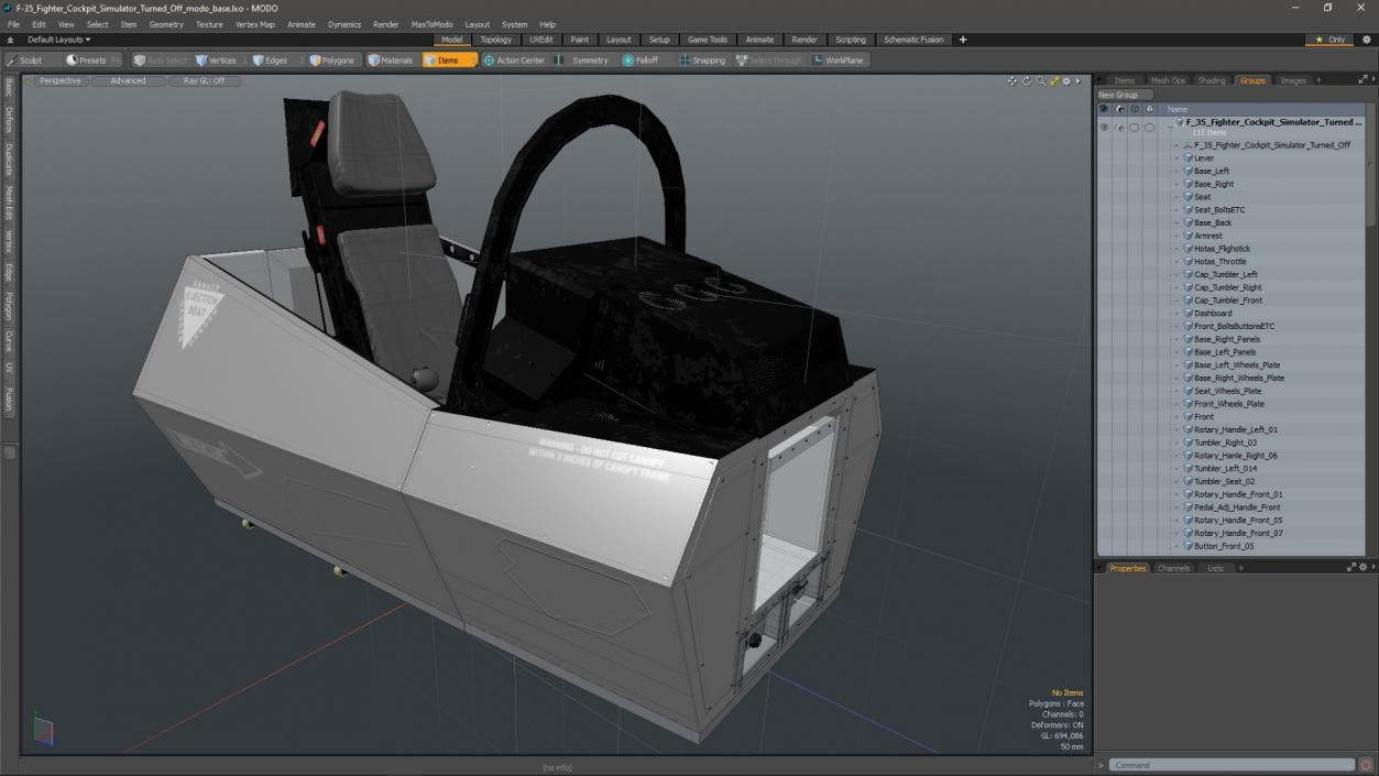 3D F-35 Fighter Cockpit Simulator Turned Off 2 model