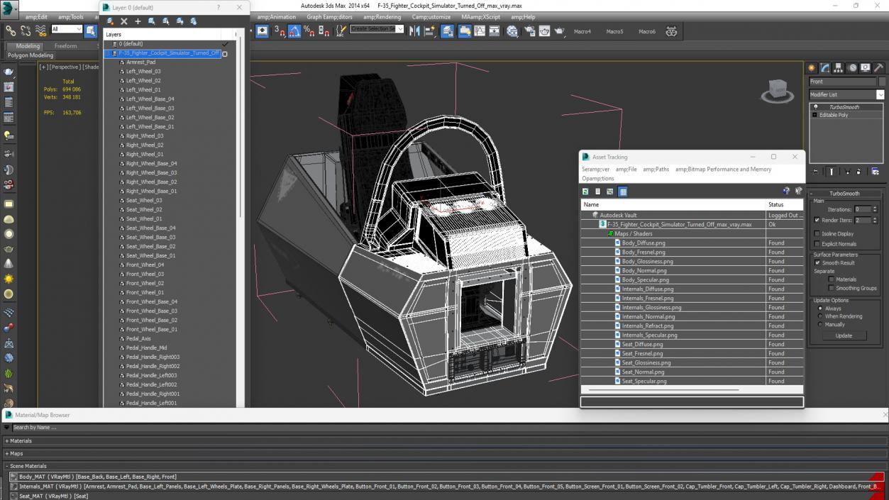 3D F-35 Fighter Cockpit Simulator Turned Off 2 model