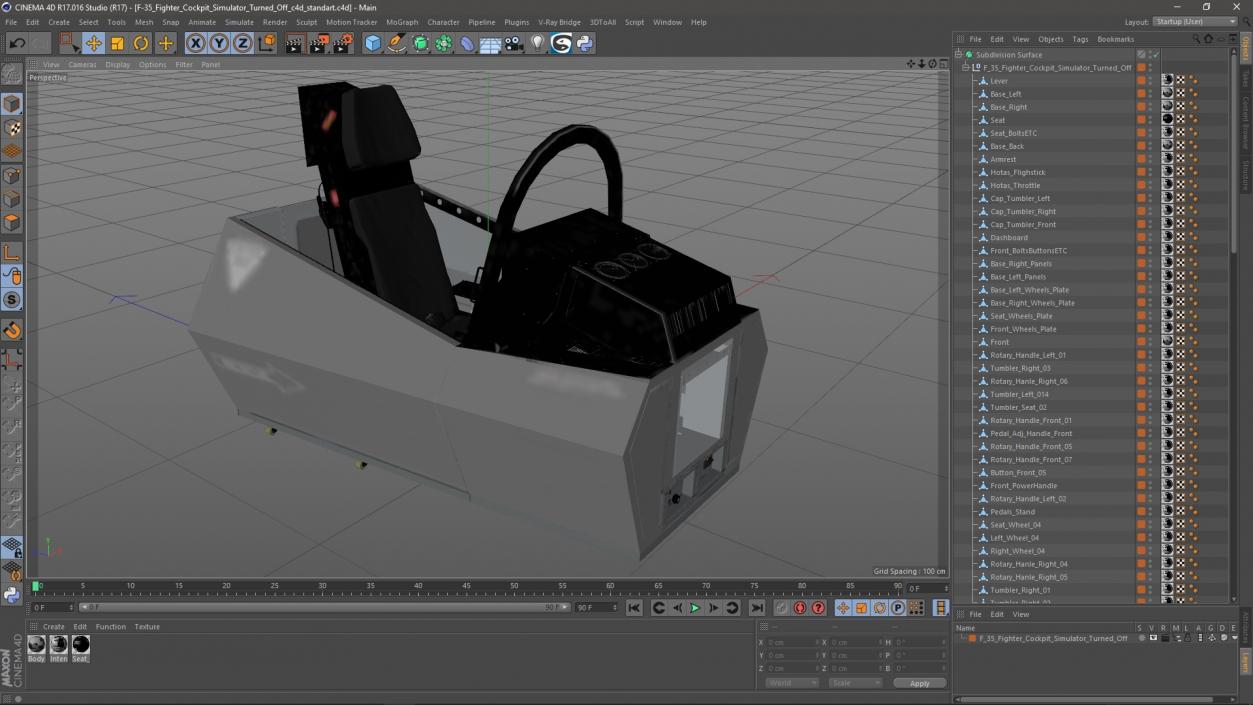 3D F-35 Fighter Cockpit Simulator Turned Off 2 model