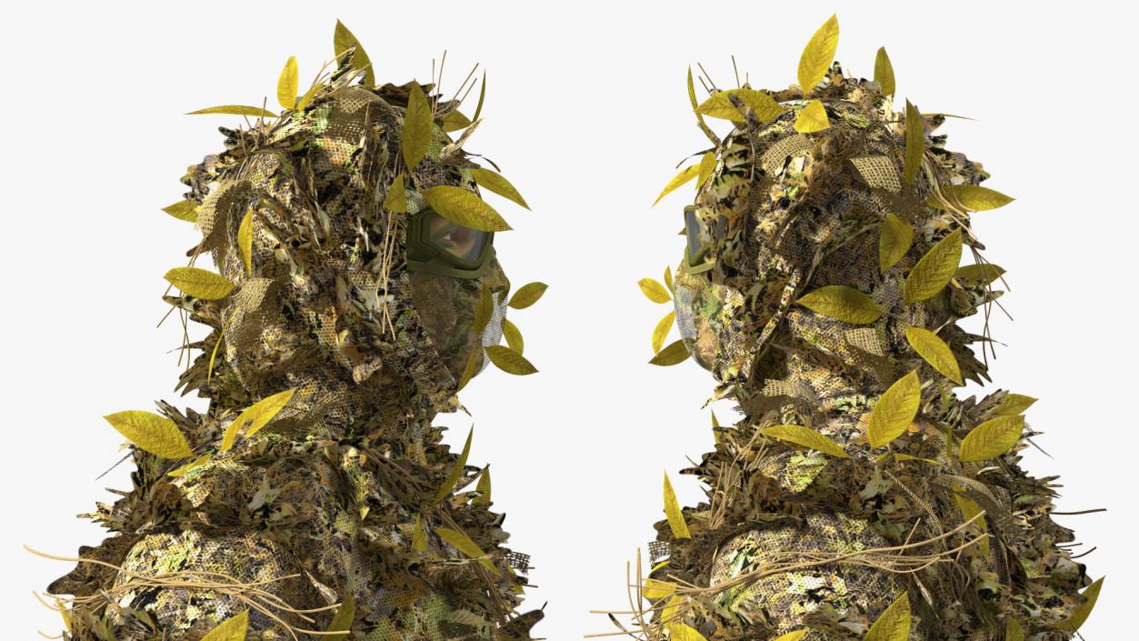 3D Sniper in Ghillie Suit Rigged for Modo model