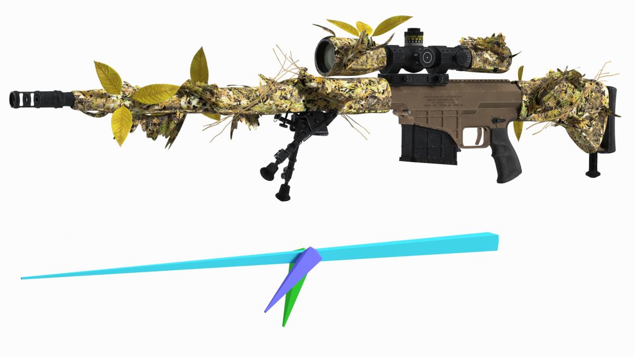 3D Sniper in Ghillie Suit Rigged for Maya model