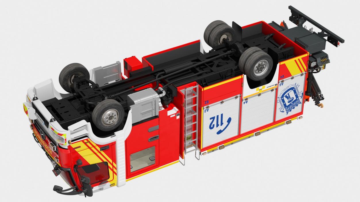 3D model Mercedes Benz Atego 1530 Firetruck Simple Interior