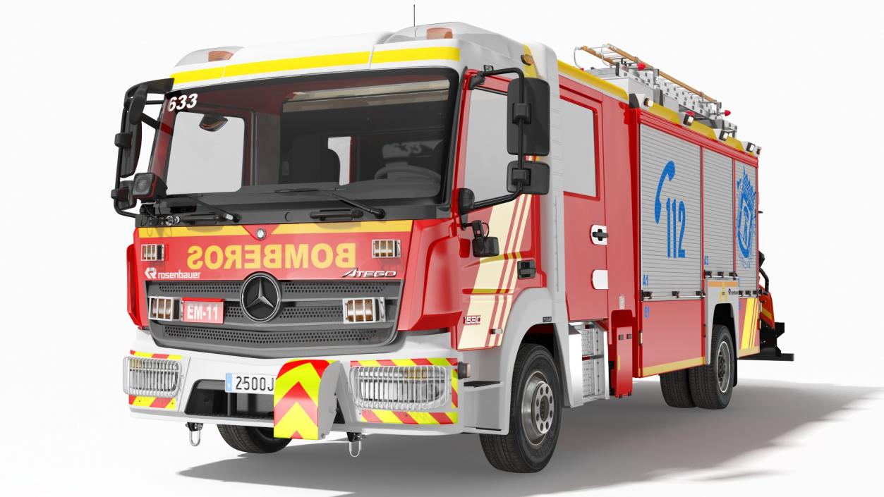 3D model Mercedes Benz Atego 1530 Firetruck Simple Interior