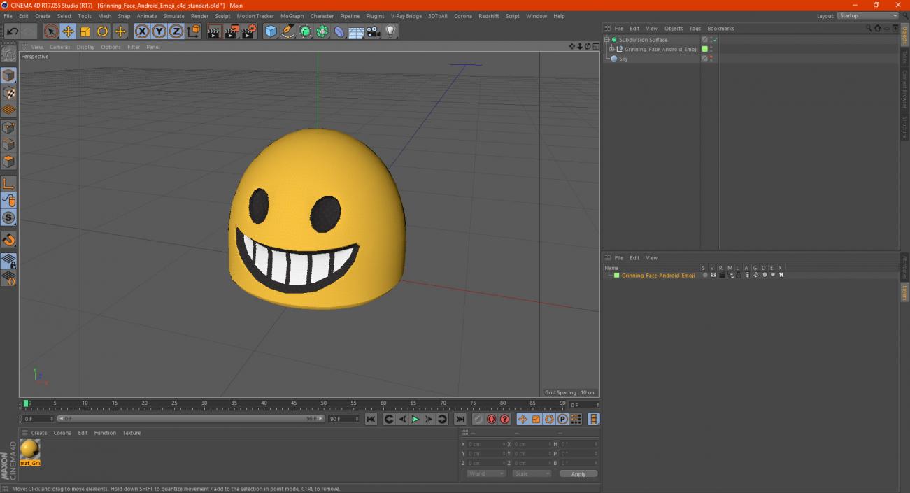 Grinning Face Android Emoji 3D