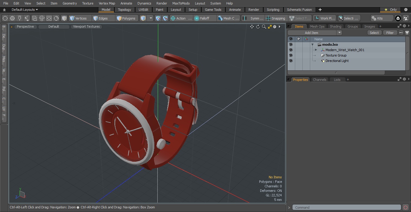 3D Modern Wrist Watch model