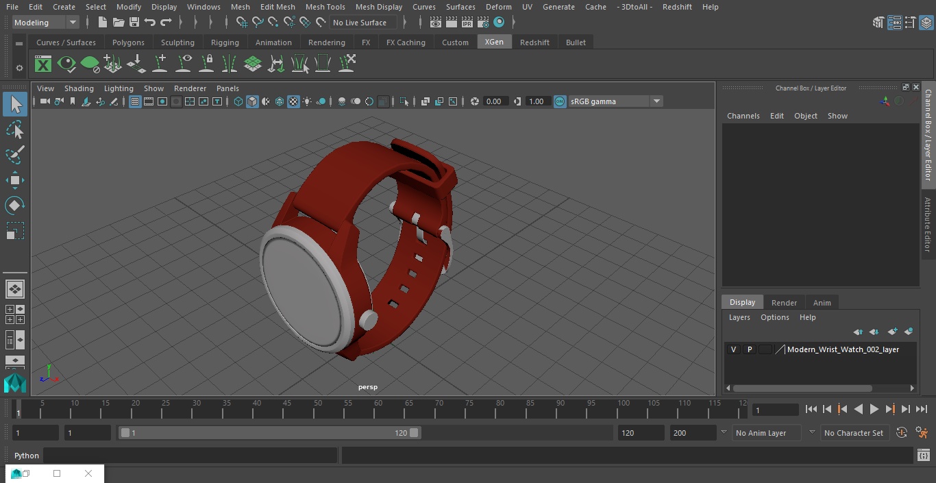 3D Modern Wrist Watch model