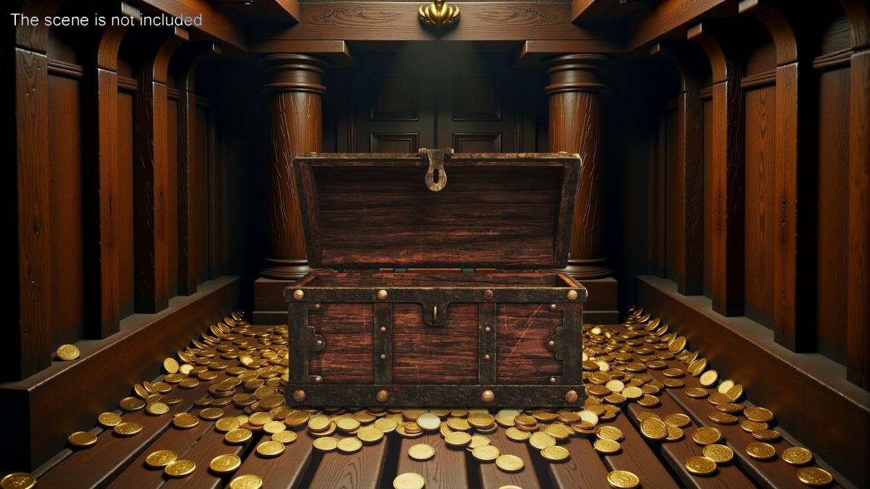 3D model Treasure Chest Open Empty