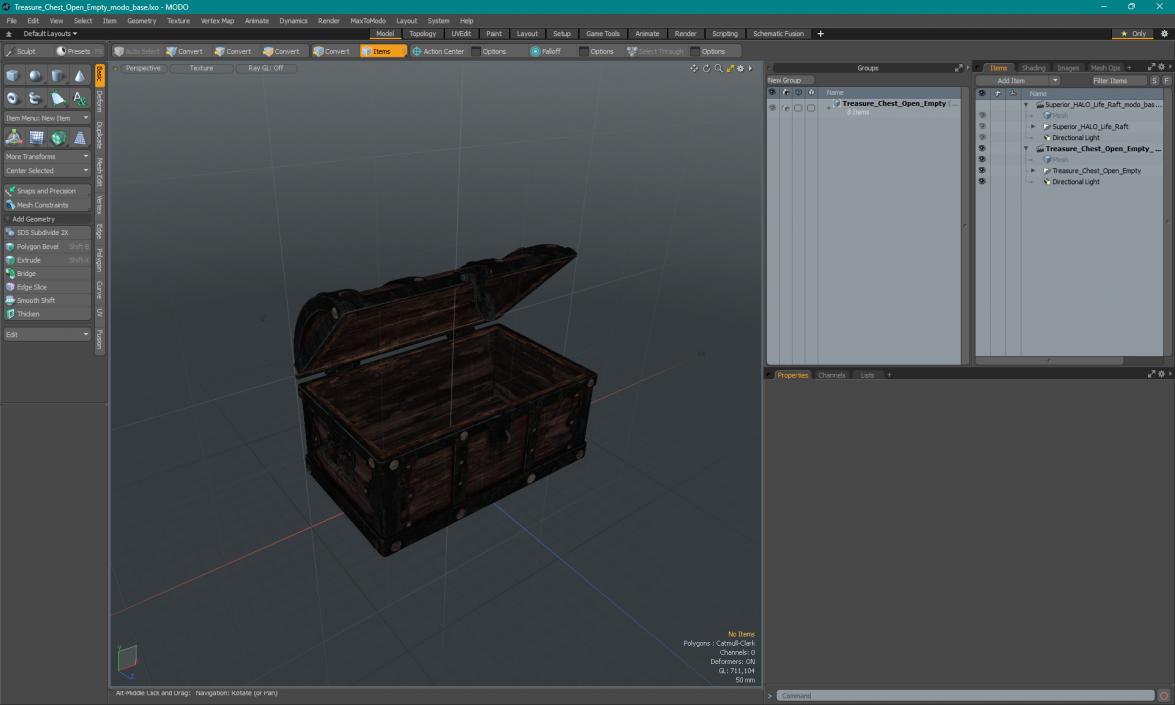 3D model Treasure Chest Open Empty