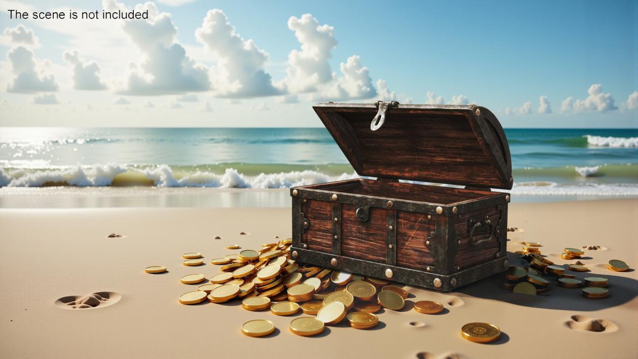 3D model Treasure Chest Open Empty