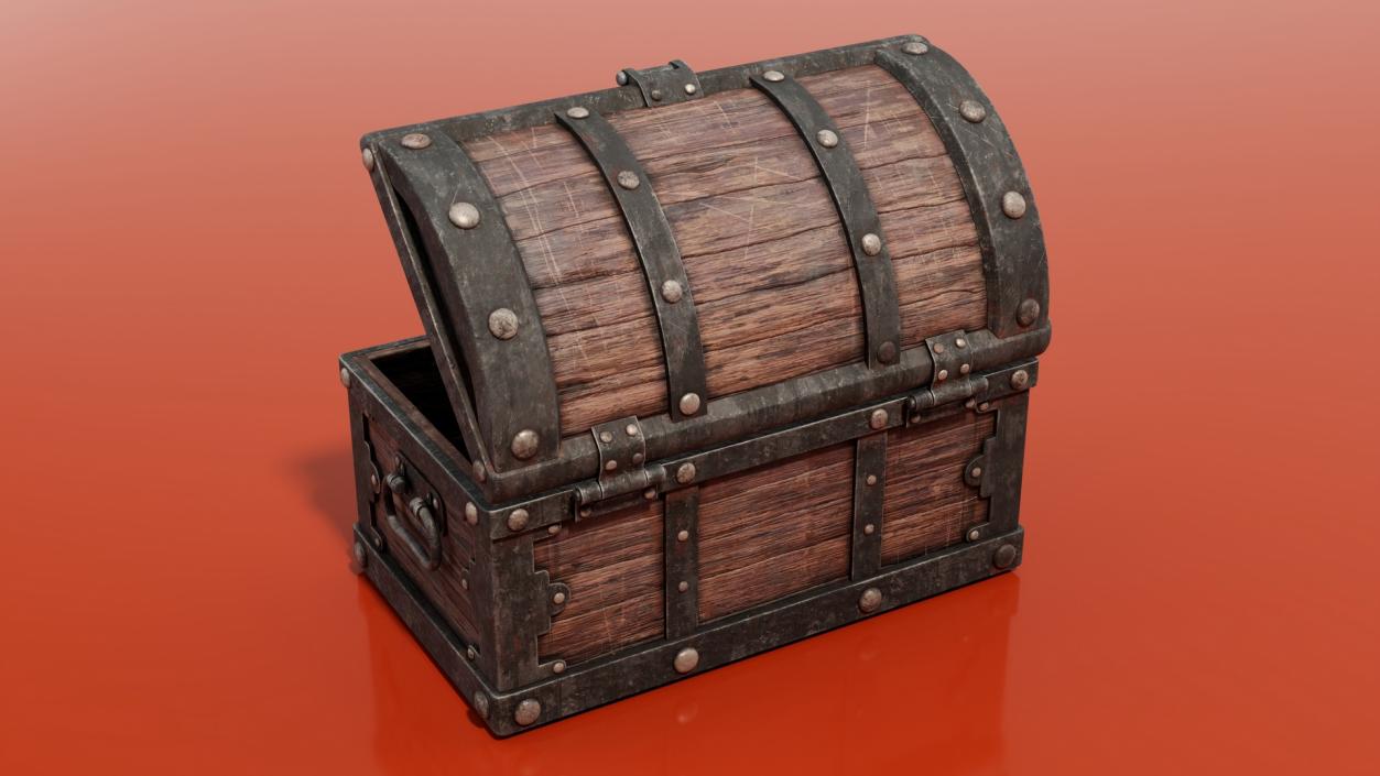 3D model Treasure Chest Open Empty