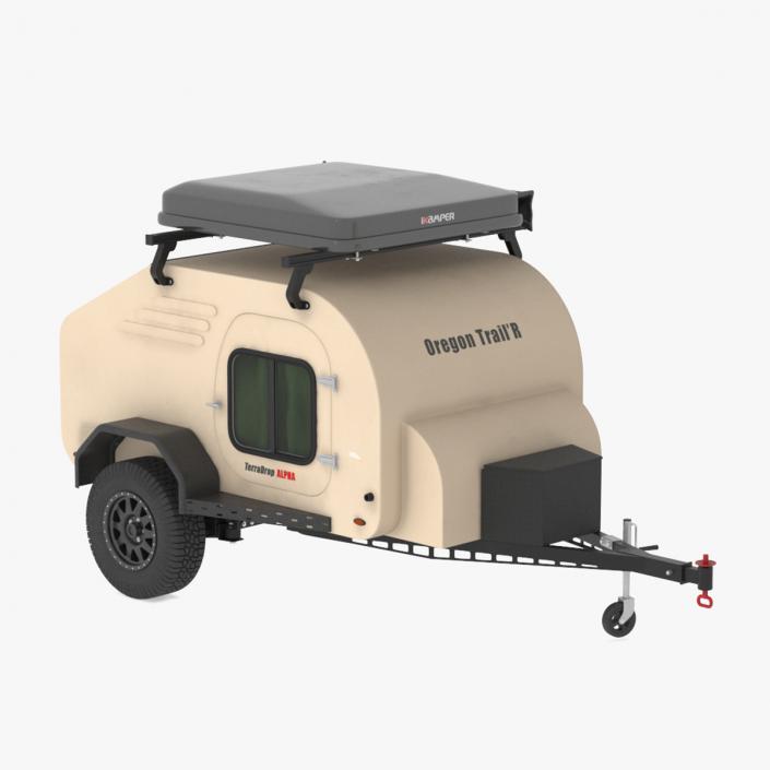 3D model Camping Trailer Teardrop Beige