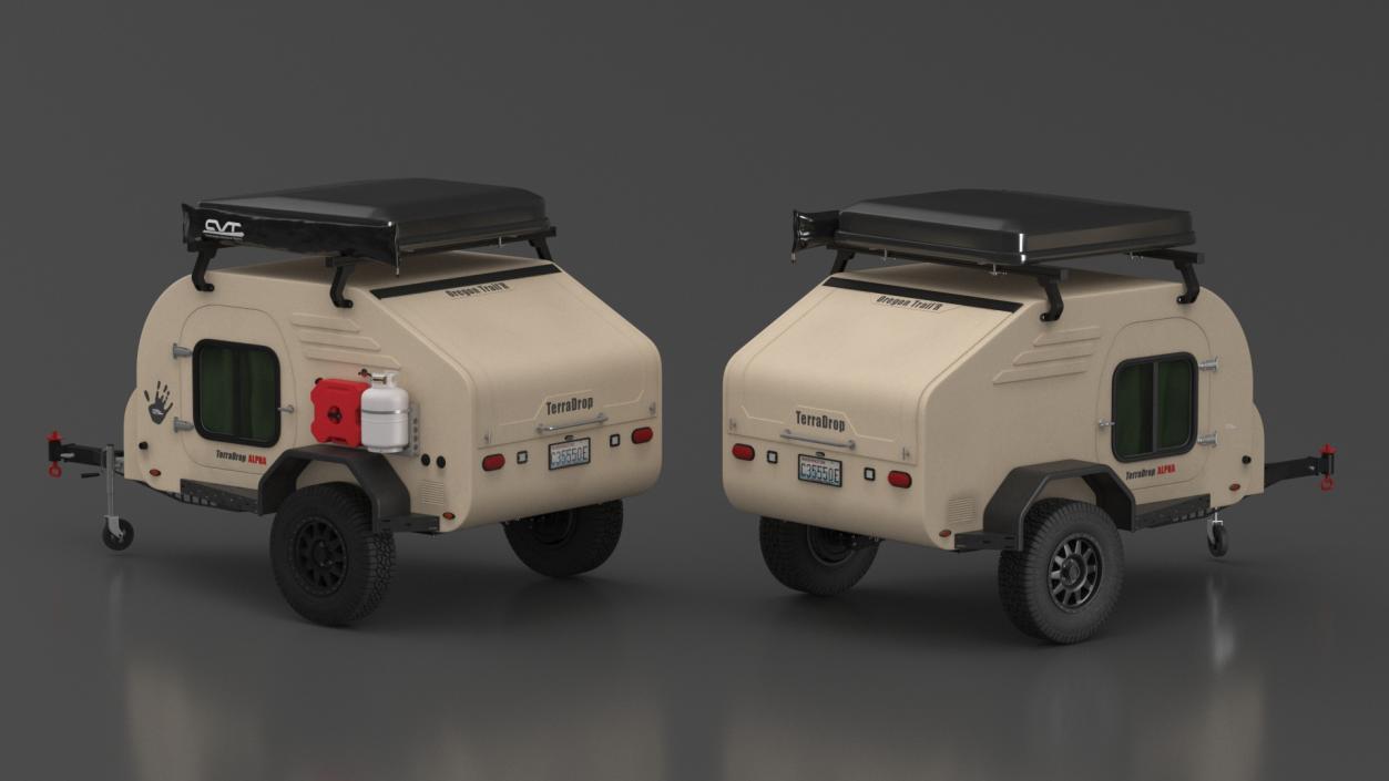 3D model Camping Trailer Teardrop Beige