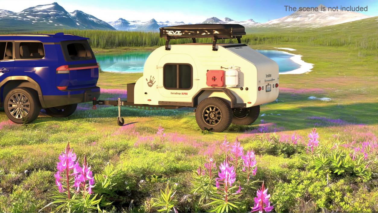 3D model Camping Trailer Teardrop Beige