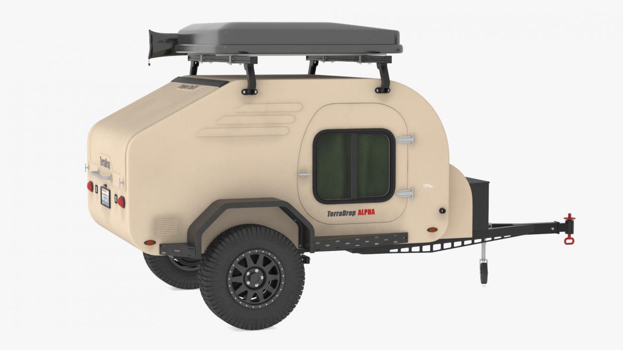 3D model Camping Trailer Teardrop Beige