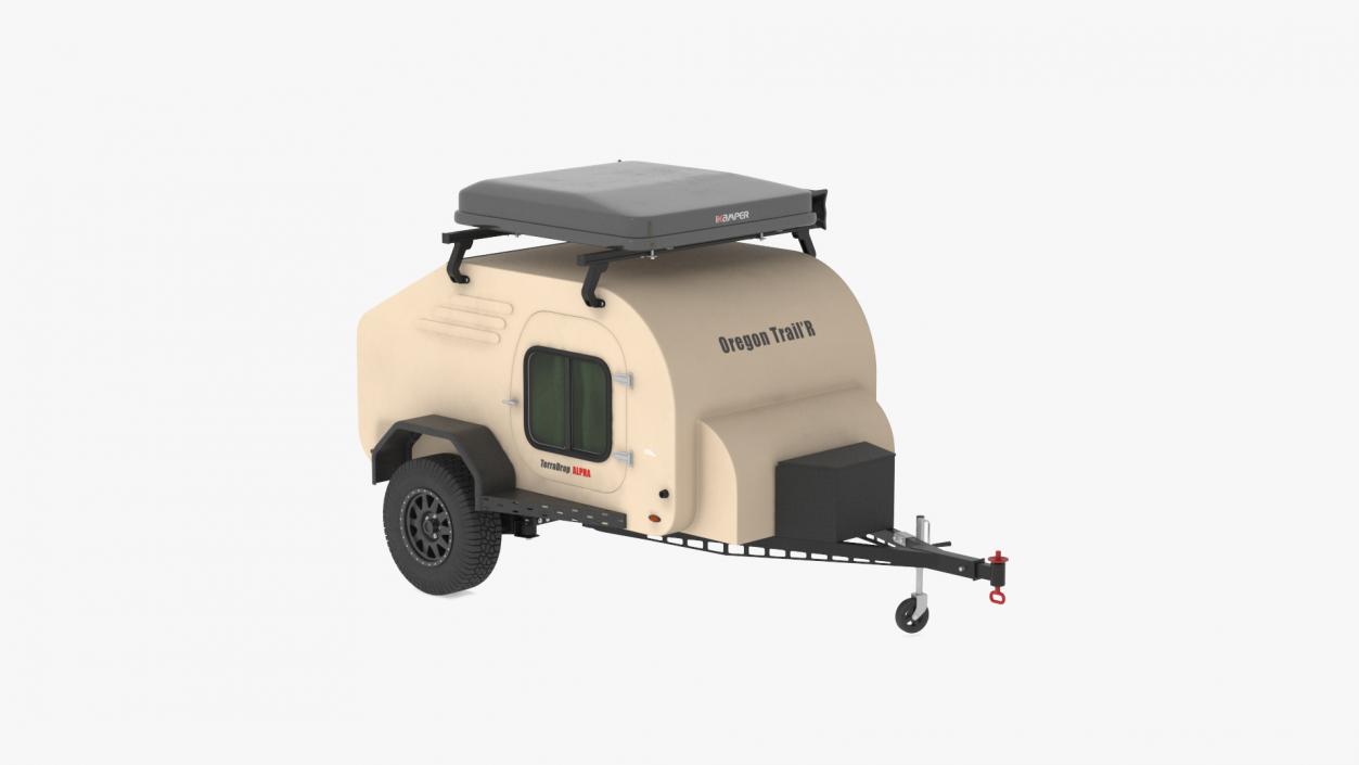 3D model Camping Trailer Teardrop Beige