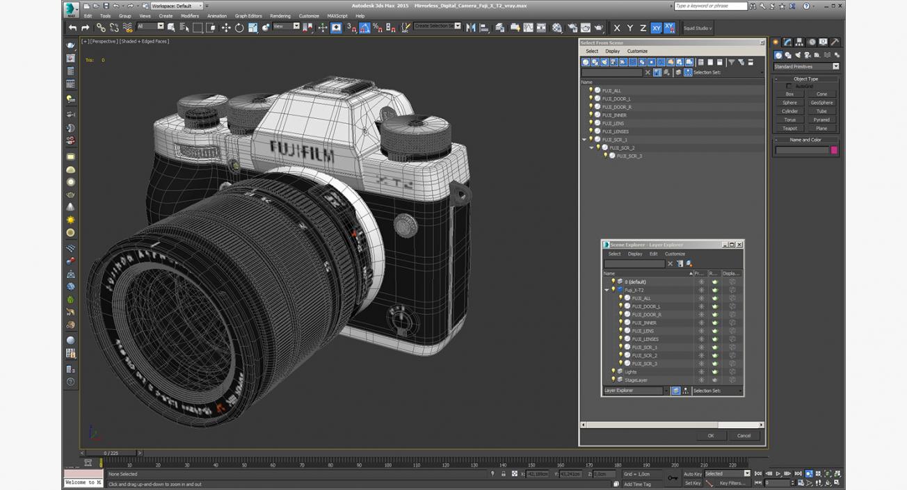 3D model Mirrorless Digital Camera Fuji X-T2