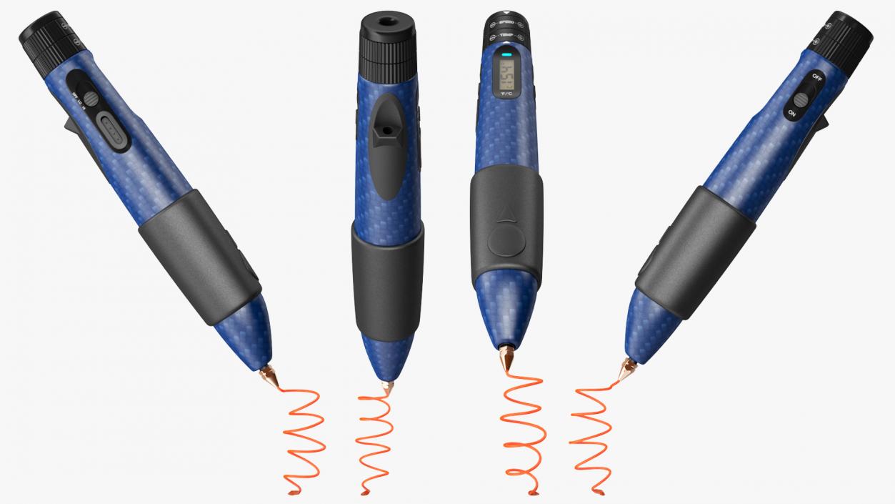 3D Printing Pen Blue Extrudes Spiral model