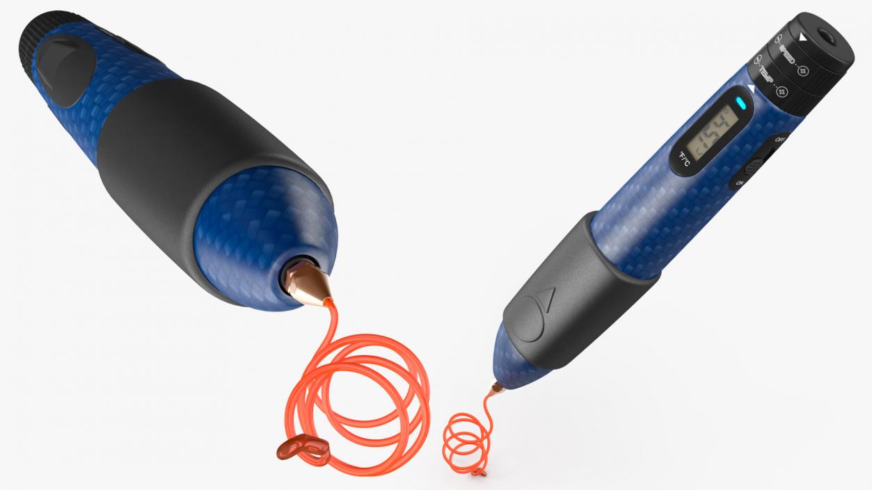 3D Printing Pen Blue Extrudes Spiral model