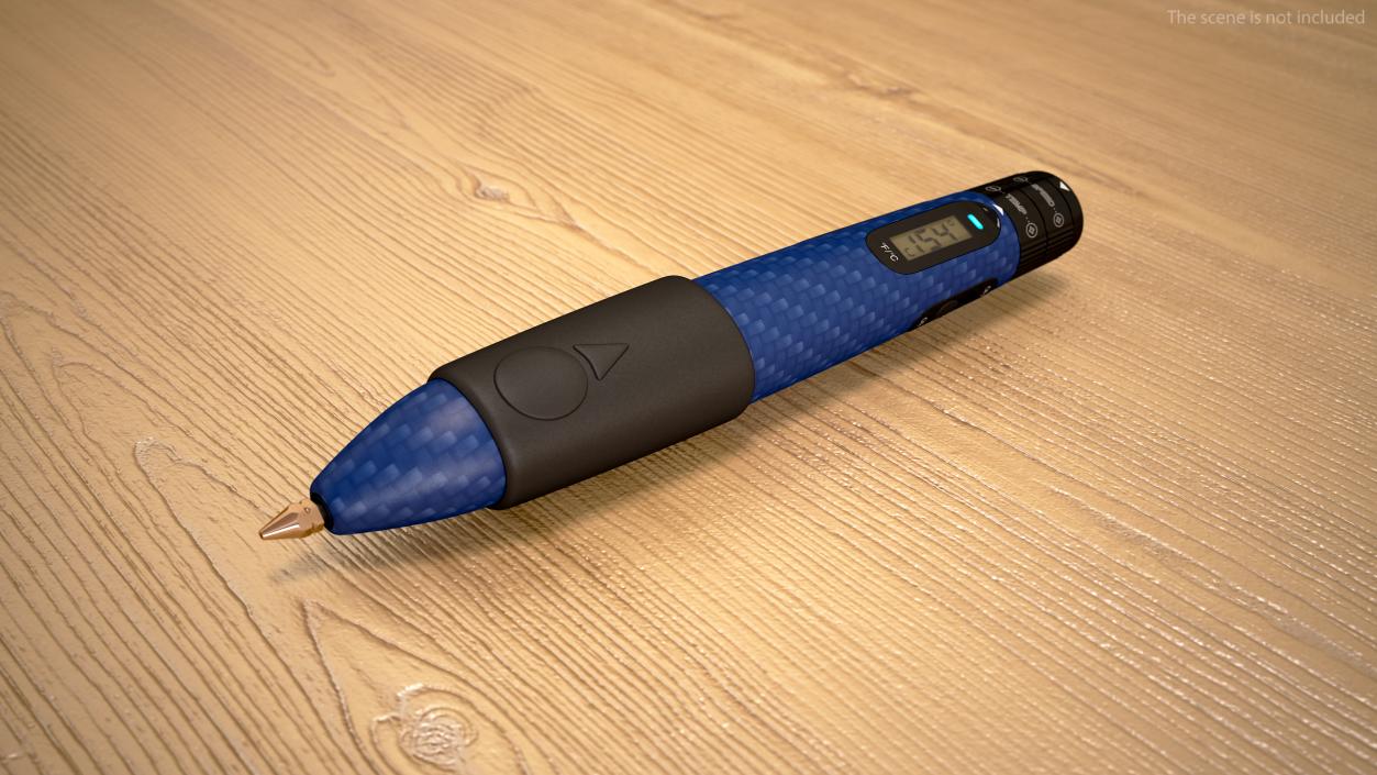 3D Printing Pen Blue Extrudes Spiral model