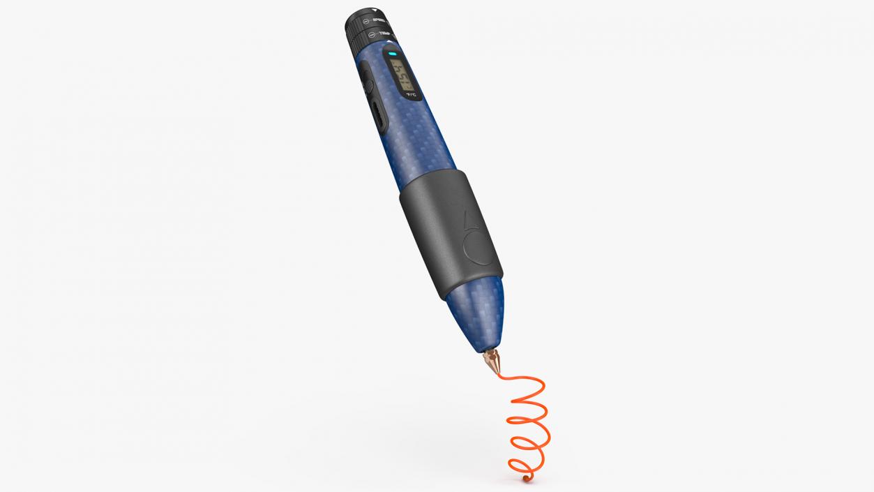 3D Printing Pen Blue Extrudes Spiral model