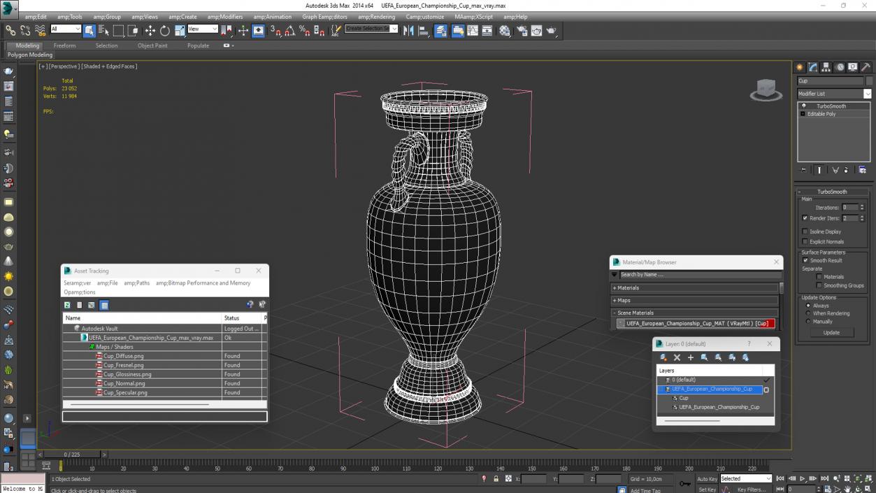 3D model UEFA European Championship Cup