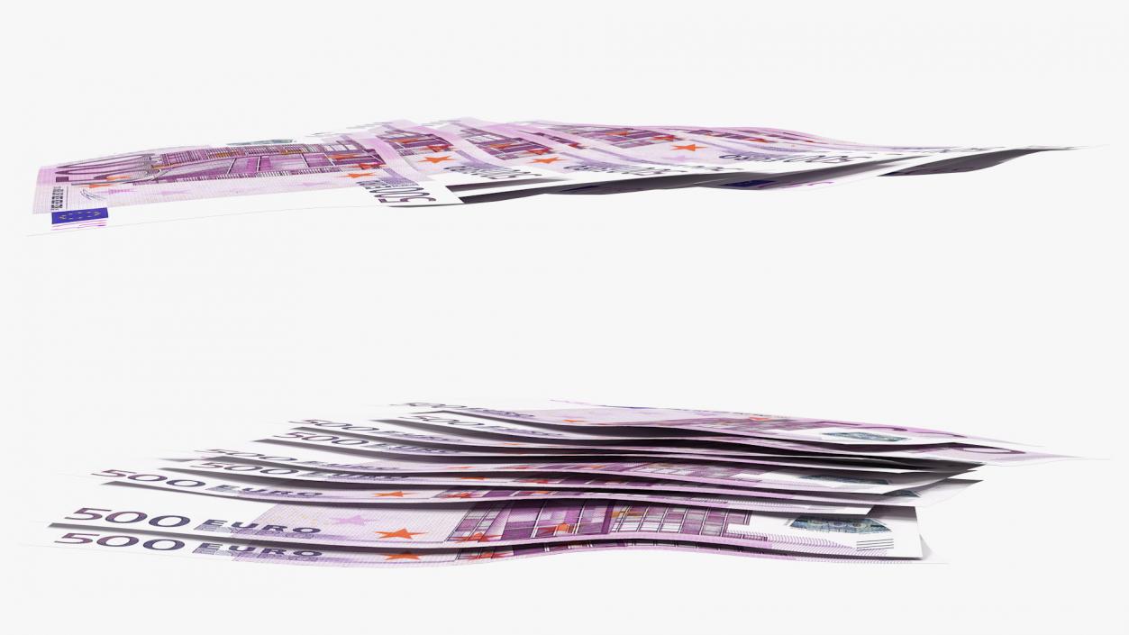 3D Paper Banknotes Euro 500 Bundle