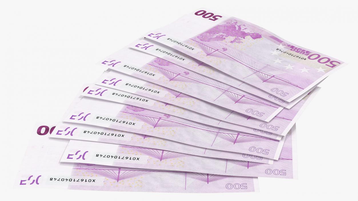 3D Paper Banknotes Euro 500 Bundle