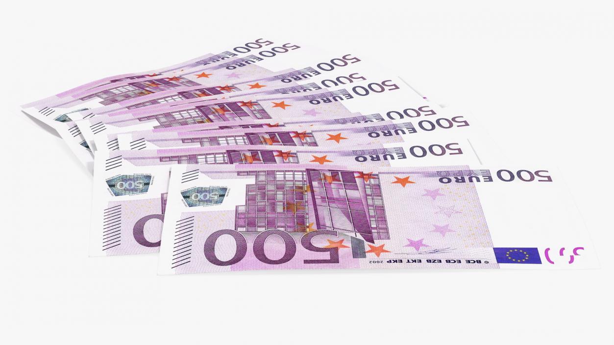 3D Paper Banknotes Euro 500 Bundle