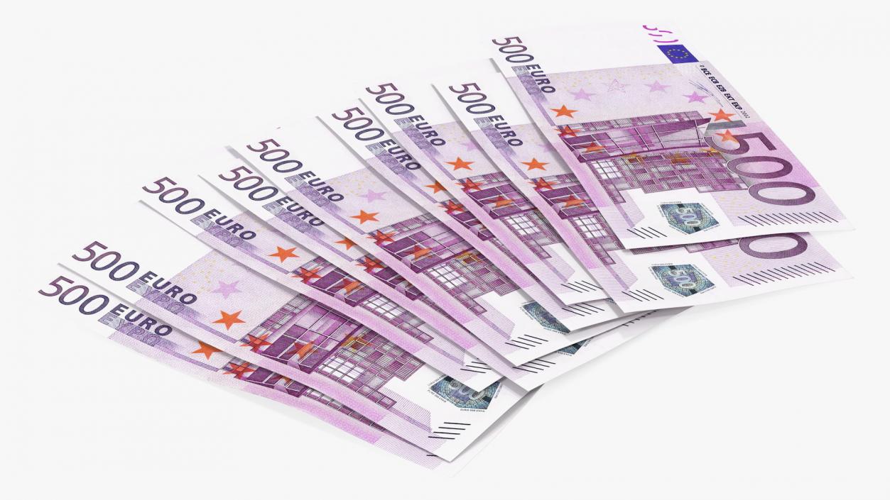 3D Paper Banknotes Euro 500 Bundle