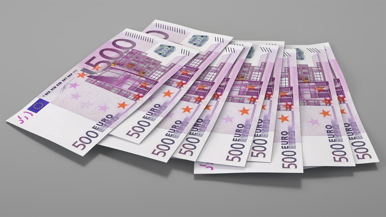 3D Paper Banknotes Euro 500 Bundle