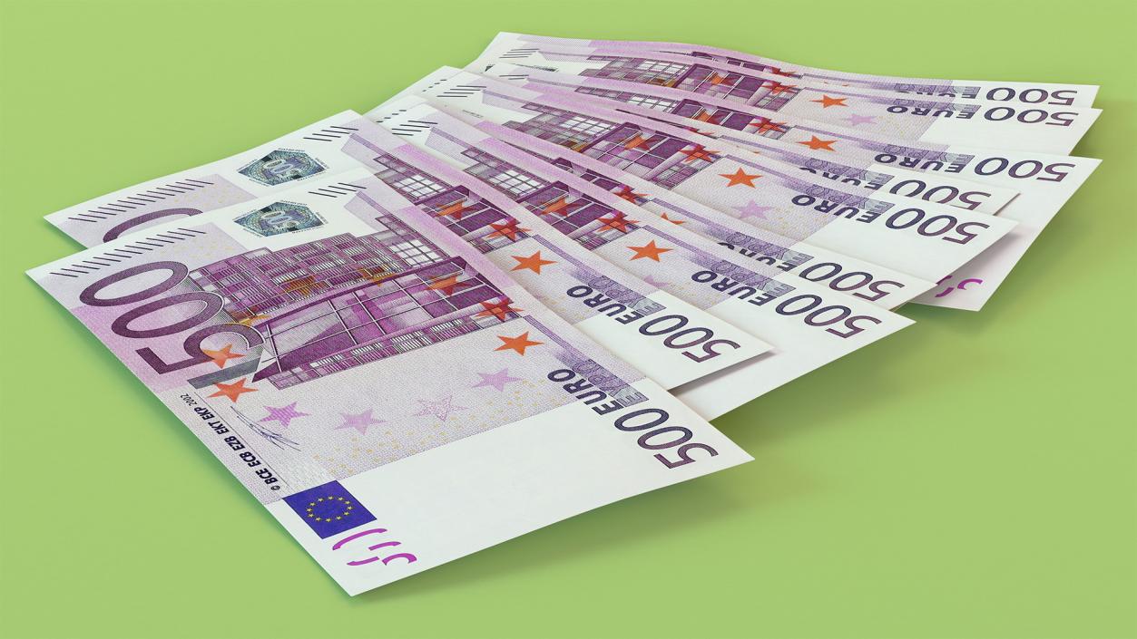 3D Paper Banknotes Euro 500 Bundle