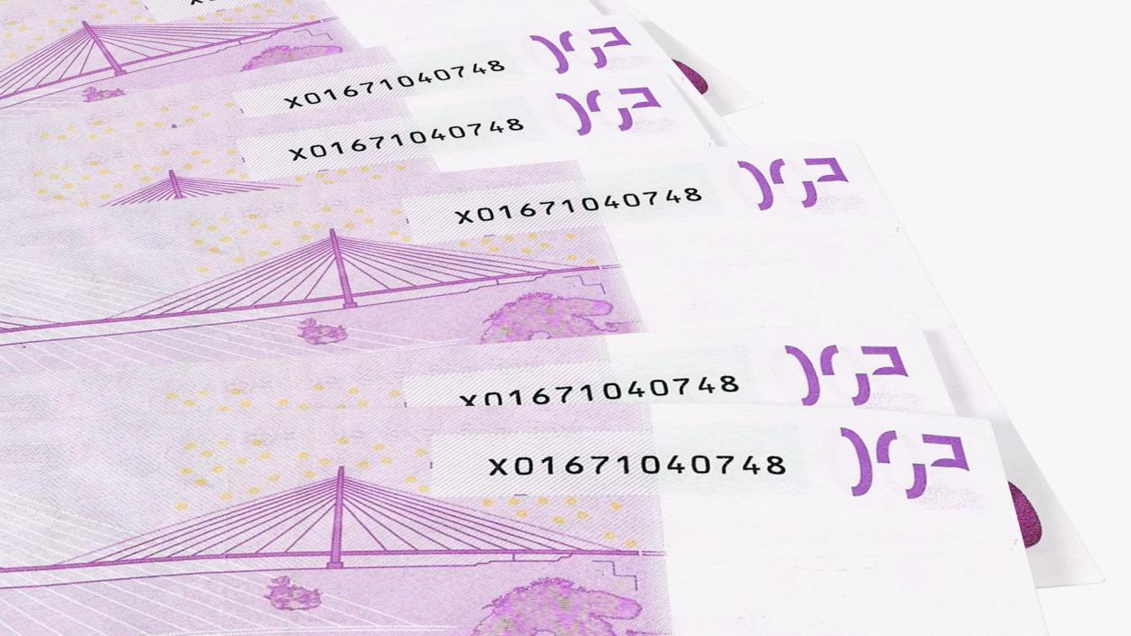 3D Paper Banknotes Euro 500 Bundle