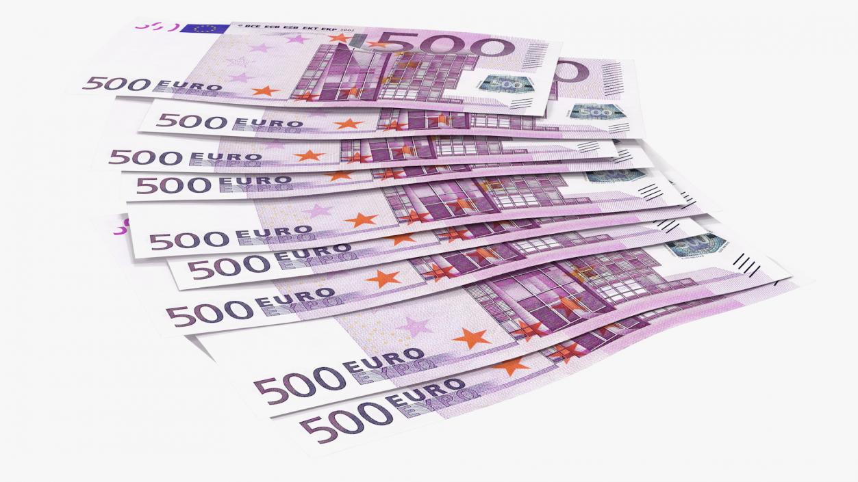 3D Paper Banknotes Euro 500 Bundle