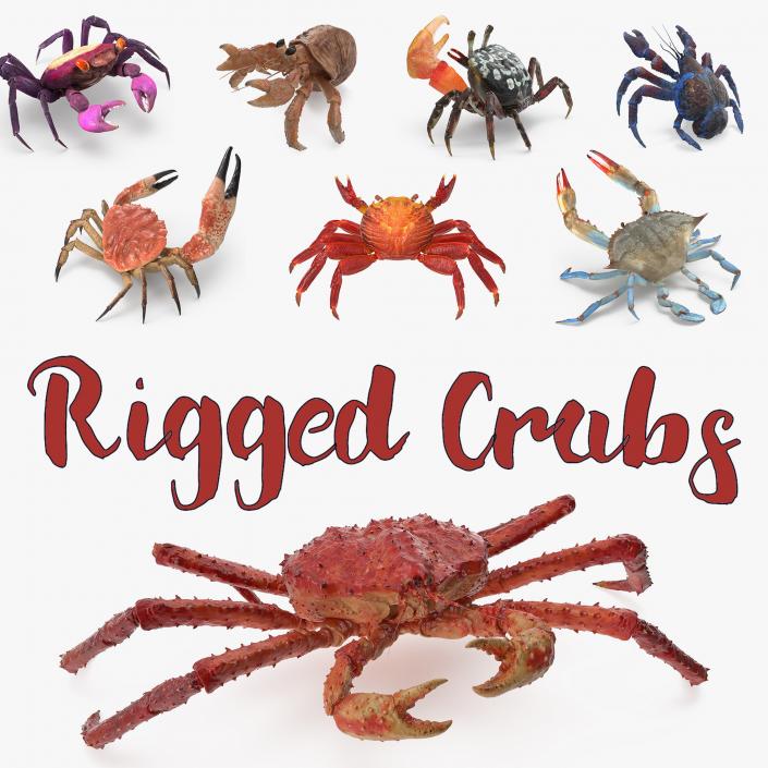 3D model Rigged Crabs Collection 3