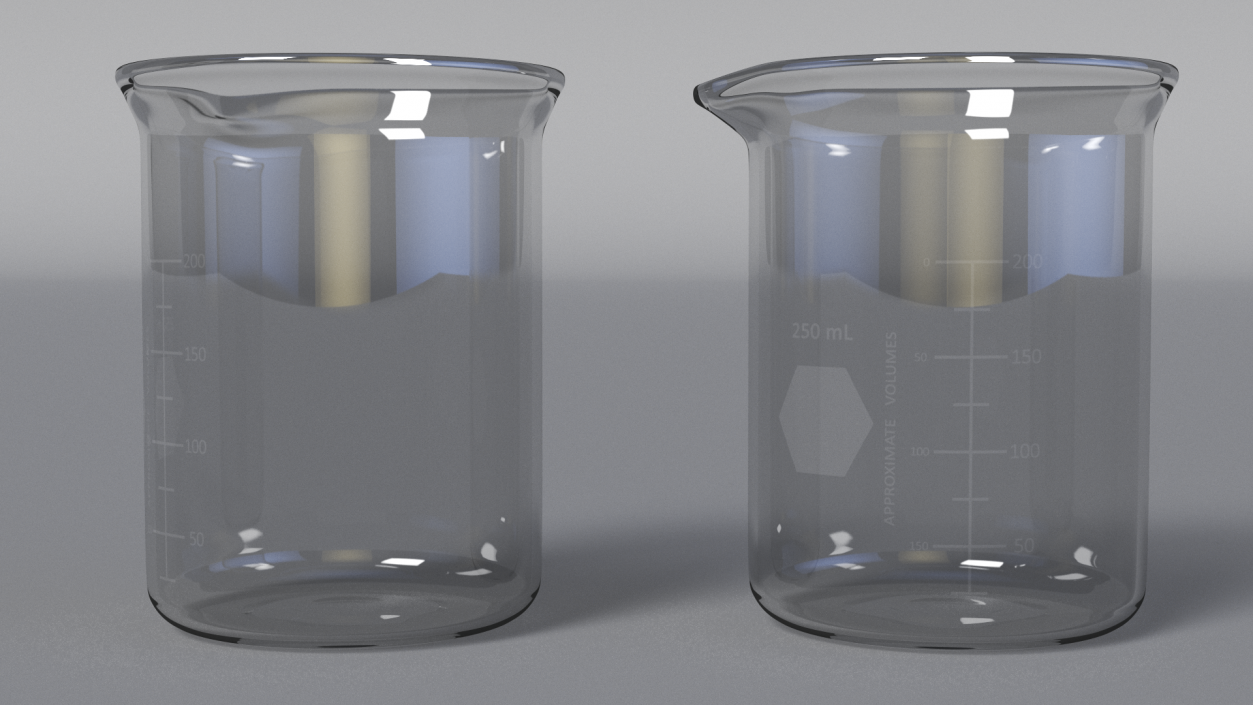 3D Glass Beaker 250ml model