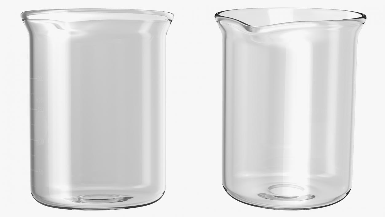 3D Glass Beaker 250ml model