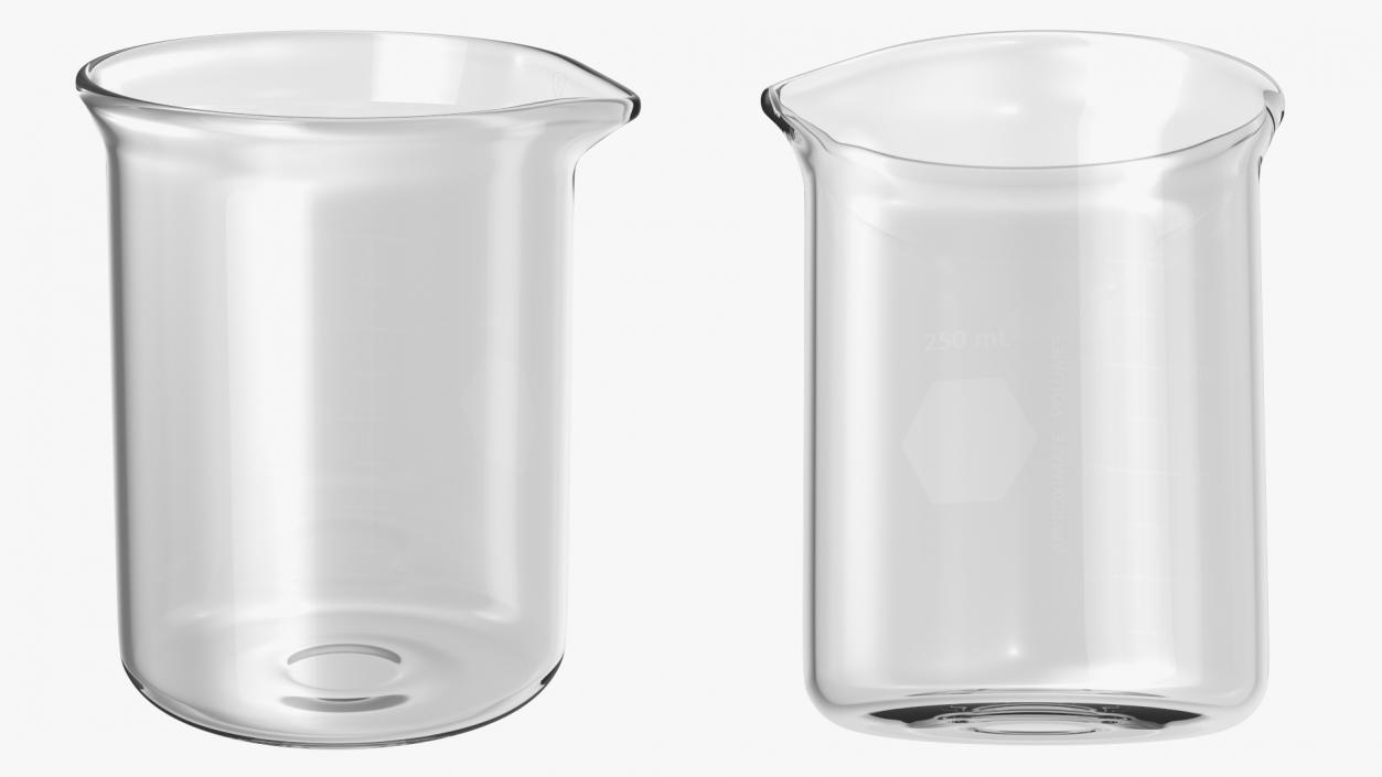 3D Glass Beaker 250ml model