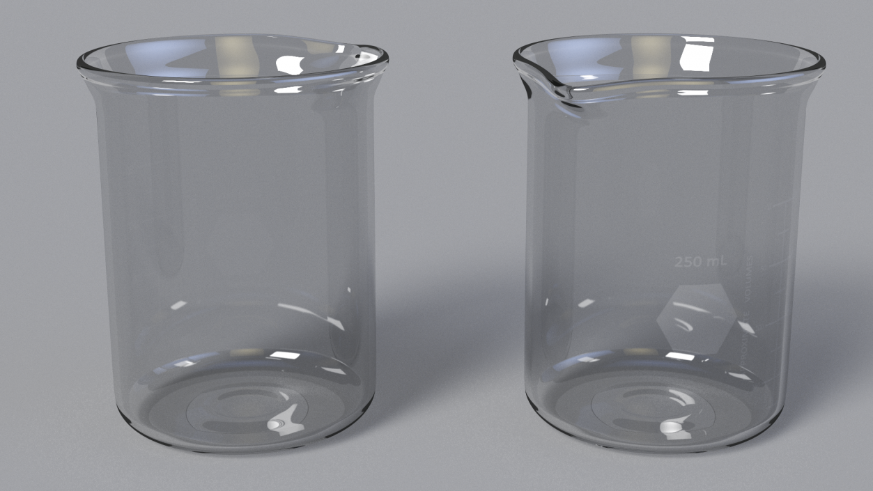 3D Glass Beaker 250ml model