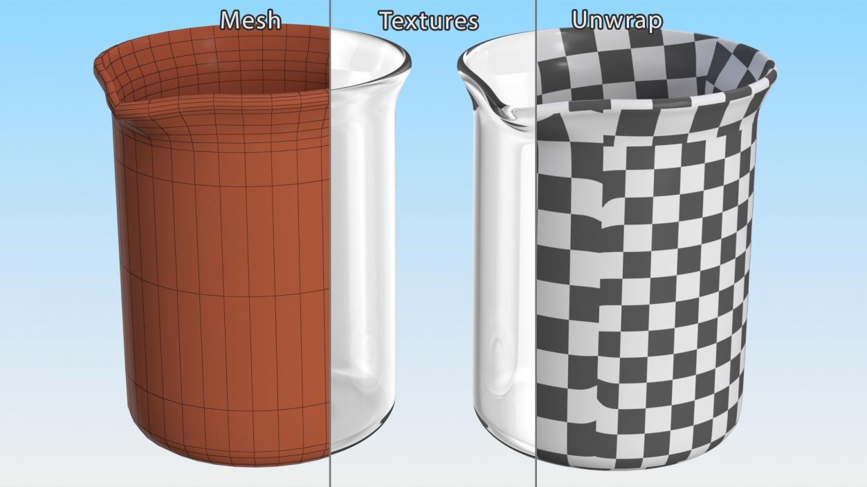 3D Glass Beaker 250ml model