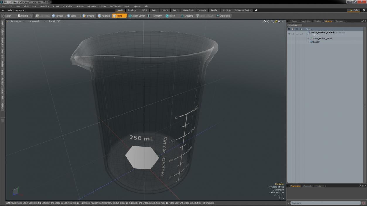 3D Glass Beaker 250ml model