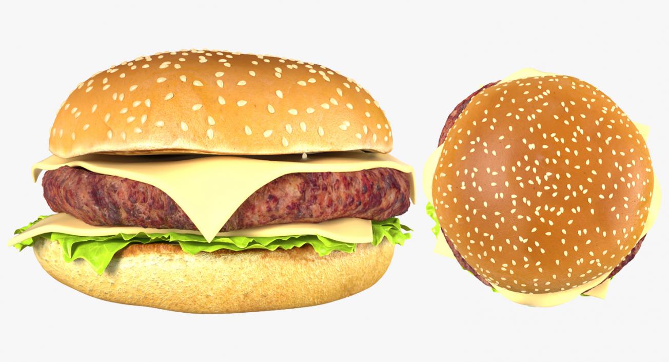 3D model Cheeseburger and Box