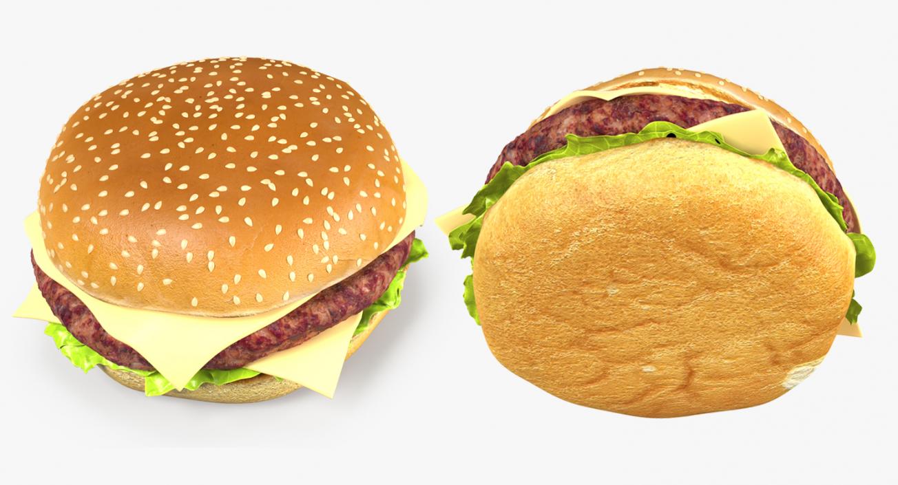 3D model Cheeseburger and Box